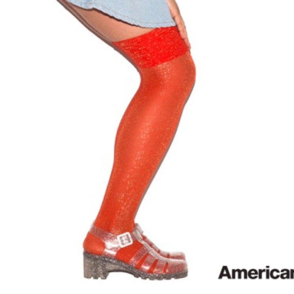 American Apparel over the knee sparkle socks